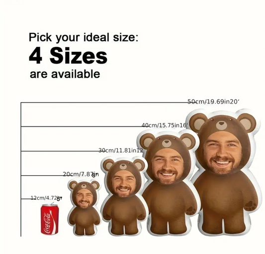 Custom Teddy Bear Plush Pillow